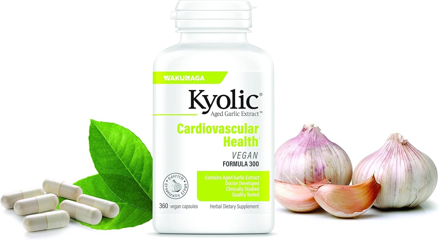 Kyolic Aged Garlic Extract Formula 300 Cardiovascular Health, Vegan, 360 Capsules