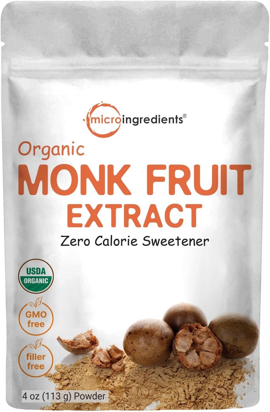 Monk Fruit Sweetener with Allulose, 2 lbs | No Erythritol | No Aftertaste, 1:1 White Sugar Substitute, Keto  Vegan Friendly, Zero Calorie | Great for Drinks, Coffee, Tea, Cookies | Non-GMO