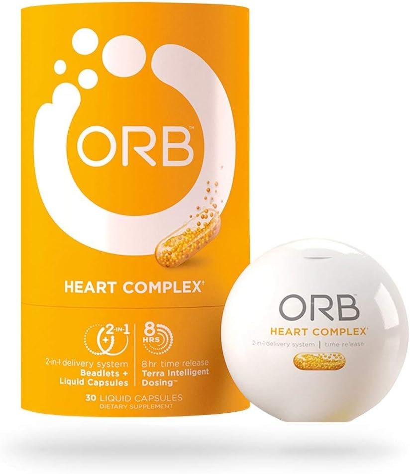 ORB Heart Complex – Time-Released COQ10 | 24-Hour Heart-Health Support, Supports Cardiovascular Health, Supports Healthy Blood Pressure, Antioxidant Support – 60 Count