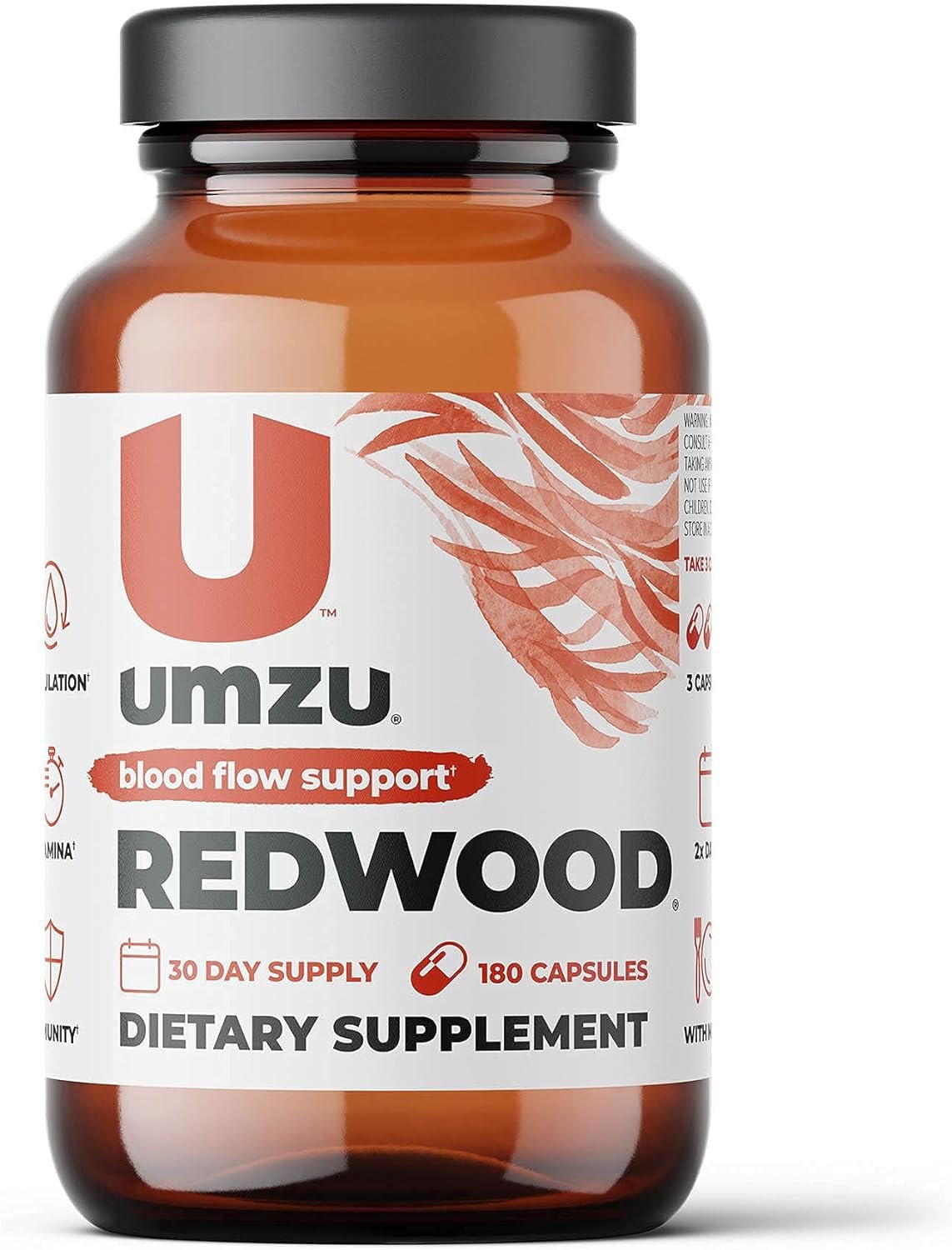 UMZU Redwood - Supports Nitric Oxide  Healthy Blood Flow - Blend of Vitamins  Herbal Extracts - Supplement with Vitamin C, Garlic  Horse Chestnut - for Well-being - 30 Day Supply - 180 Capsules