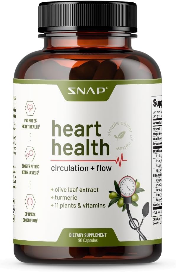 Snap Supplements Heart Health Supplements and Blood Circulation Supplements, 90 Capsules