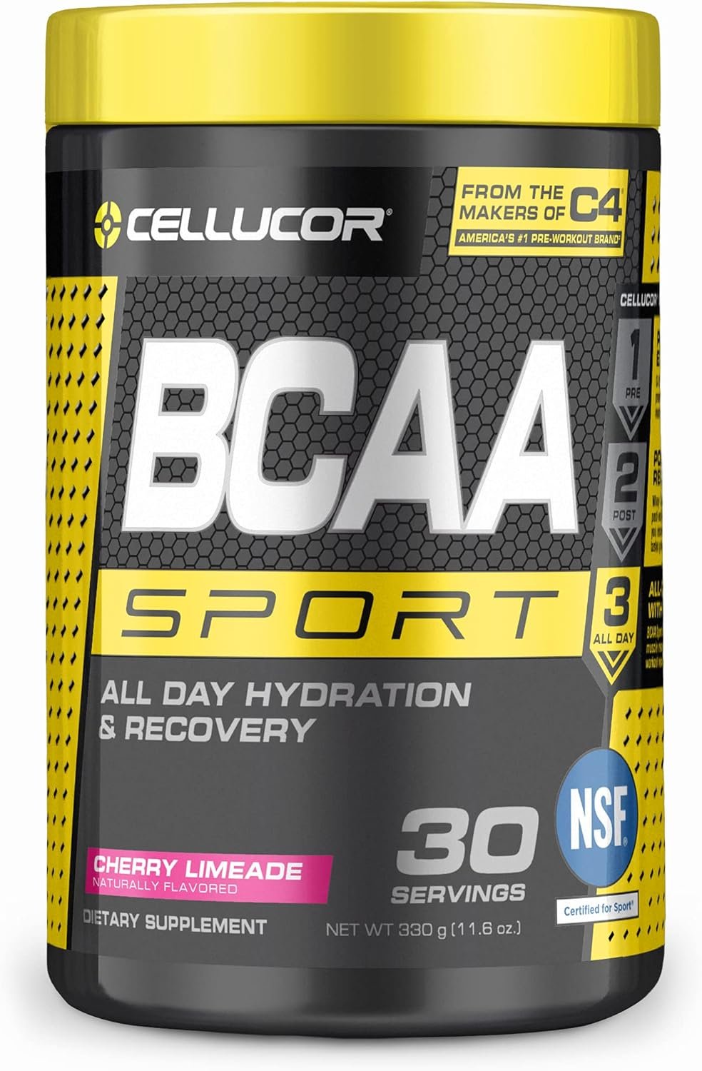 Cellucor BCAA Sport, BCAA Powder Sports Drink for Hydration  Recovery, Cherry Limeade, 30 Servings