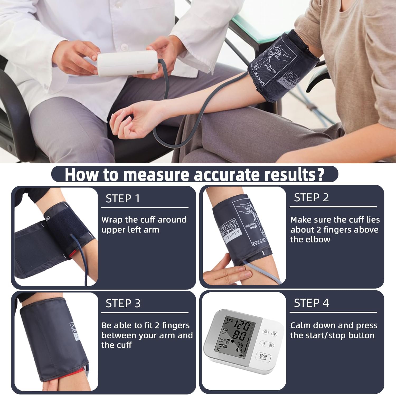 Extra Large Blood Pressure Cuff, 9”-20.5” (22-52CM) BP Cuff Compatible with Omron BP Monitor, Replacement XL Cuff for Adult Big ARM, 5 Connectors