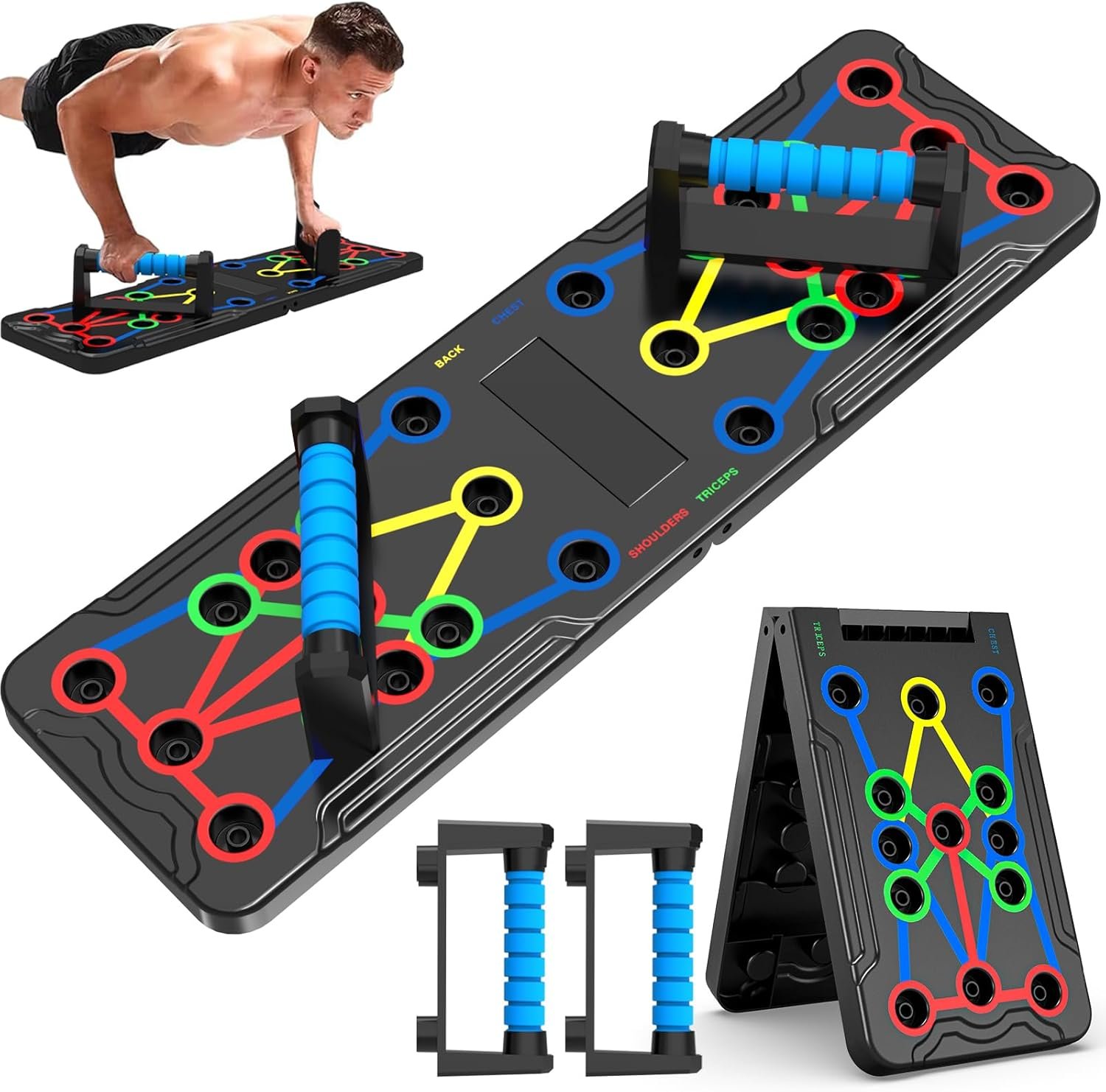 Solid Push Up Board Home Workout Equipment Multi-Functional Pushup Stands System Fitness Floor Chest Muscle Exercise Professional Equipment Burn Fat Strength Training Arm Men  Women Weights , Best Choice for Daily Gifts