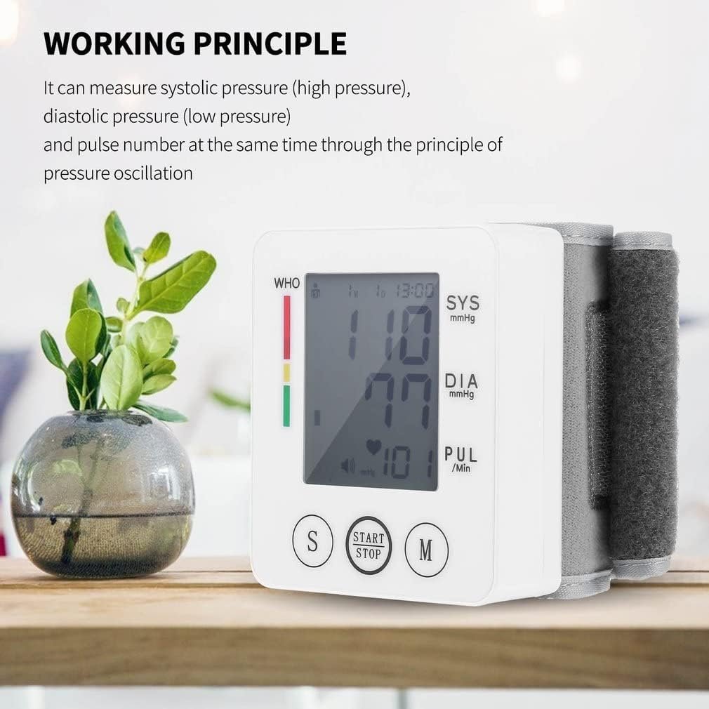 TSAI Blood Pressure Monitor Wrist Rechargeable,Adjustable Automatic Blood Pressure Cuff Wrist for Home Use,Portable Blood Pressure Machine Storing 2 Users Reading,bp Monitor Wrist with LCD Display
