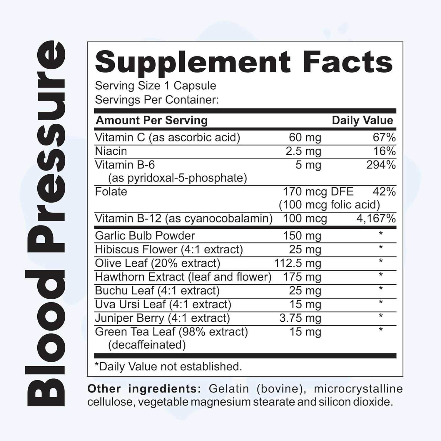 Blood Pressure Support Supplement with Garlic, Hibiscus, and Hawthorn - Supports Cardiac Health and Circulation, Healthy Heart-Supporting Herbs and Vitamins - 90 Capsules, 3 Months Supply.