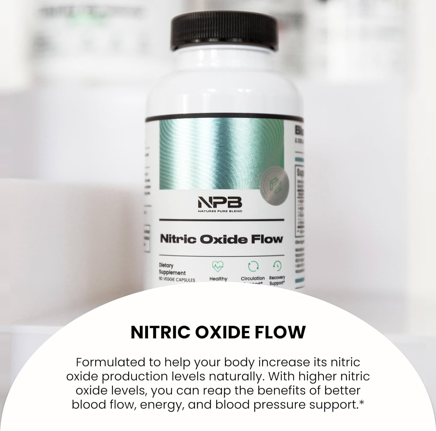 Natures Pure Blend Nitric Oxide Supplement L-Arginine - Blood Pressure Support Capsule - 1500MG - Nitric Oxide Booster - Amino Energy - Preworkout for Men, Muscle Growth