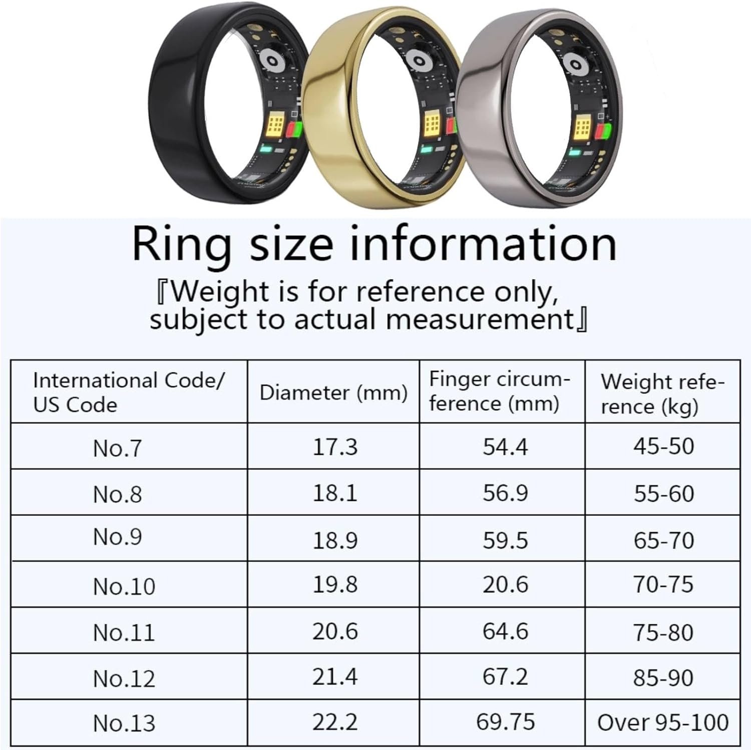 Smart Ring Health Tracker,Sleep Heart Rate Health Monitor, Wearable Fitness Tracker, Health Rings for Women  Men 7-Day Ultra Long Standby Time, IPX8 Water-Resistance (Silvery 13)