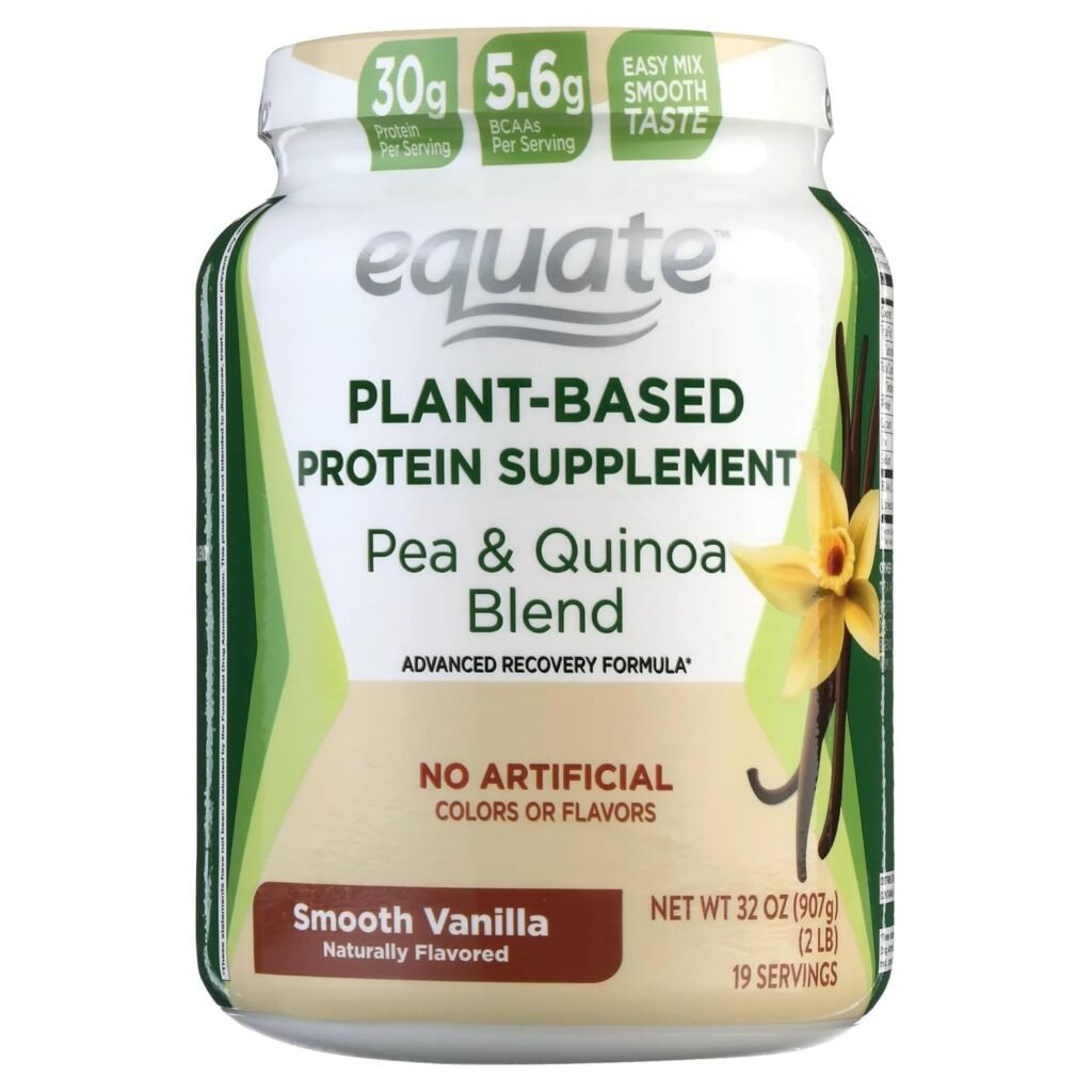 Equate New Plant-Based Protein Supplement,Smooth Vanilla 2 Lbs