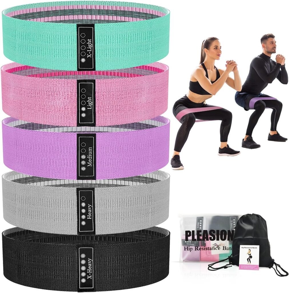 Fabric Resistance Bands for Working Out, 5 Levels Booty Bands for Women Men, Cloth Workout Bands Resistance Loop Exercise Bands for Legs Butt at Home Fitness, Yoga, Pilates