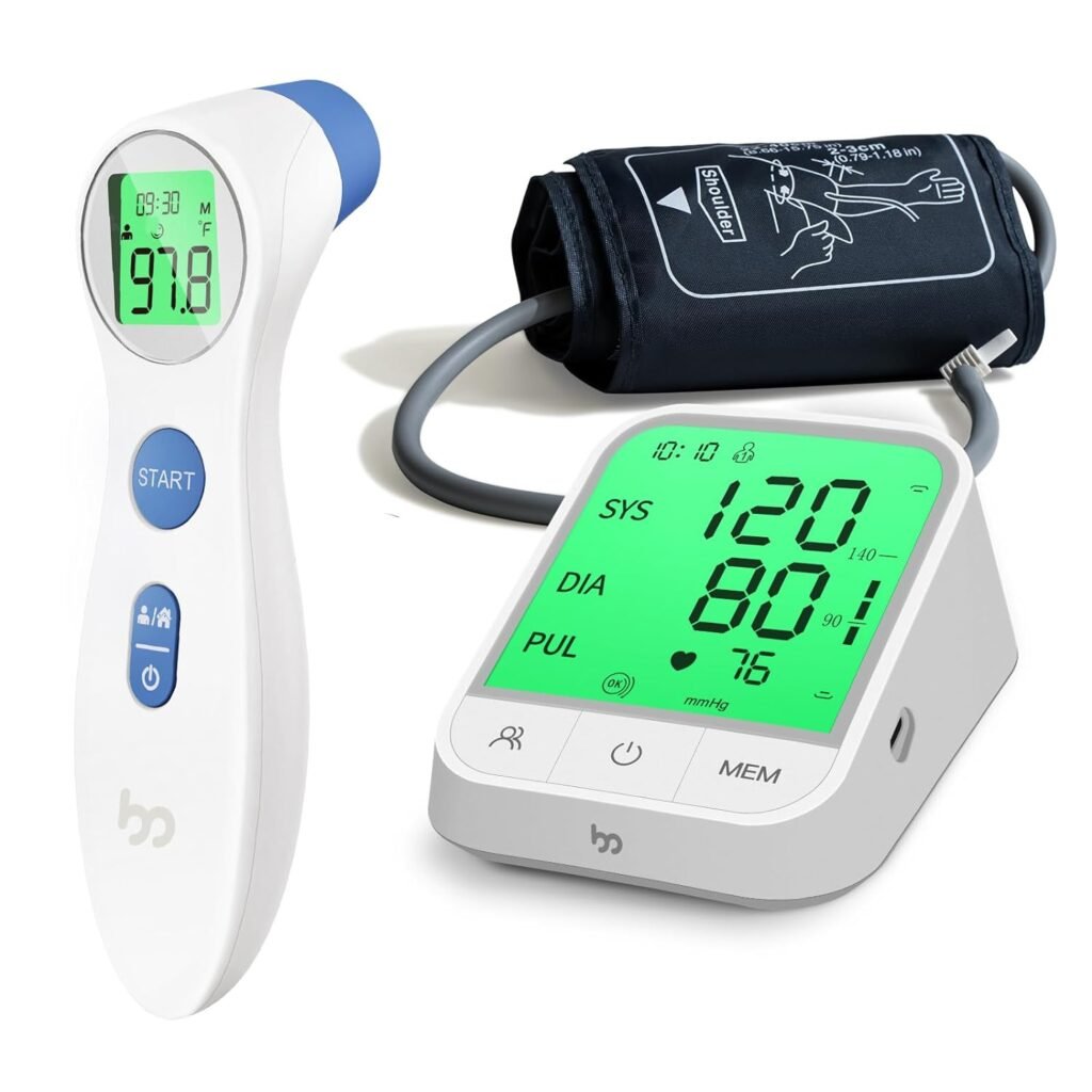[Home Health Monitor Kits] Blood Pressure Machine and Infrared Thermometer