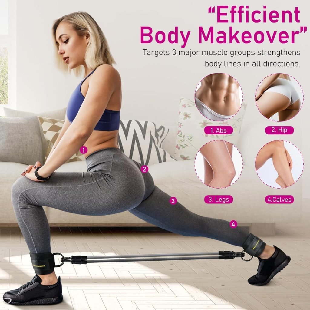 RENRANRING Ankle Resistance Bands with Cuffs, Glutes Workout Equipment, Ankle Bands for Working Out, Butt Exercise Equipment for Women Legs and Glutes (Pink)