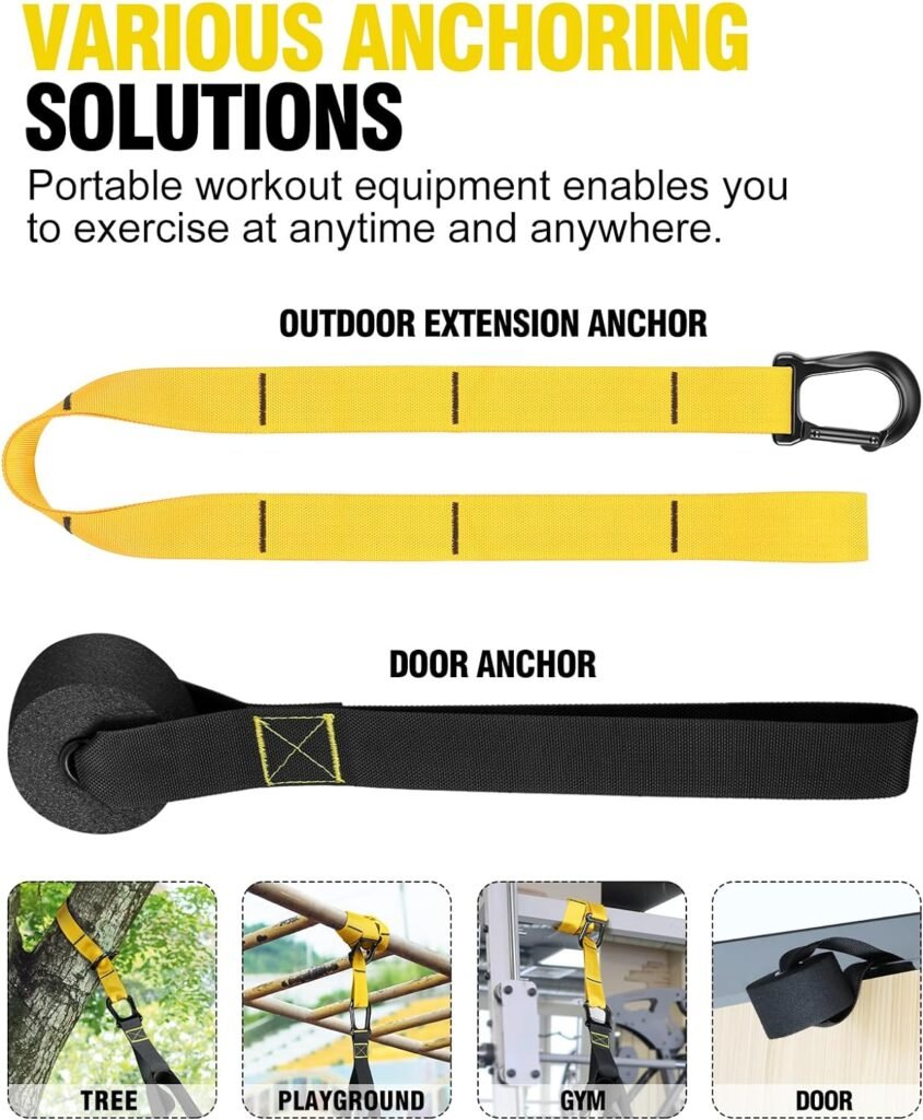 Home Resistance Training Kit, Resistance Trainer Fitness Straps for Full-Body Workout, Bodyweight Resistance Bands with Handles, Door Anchor, Heavy Duty Exercise Bands for Home Gym Workout Equipment