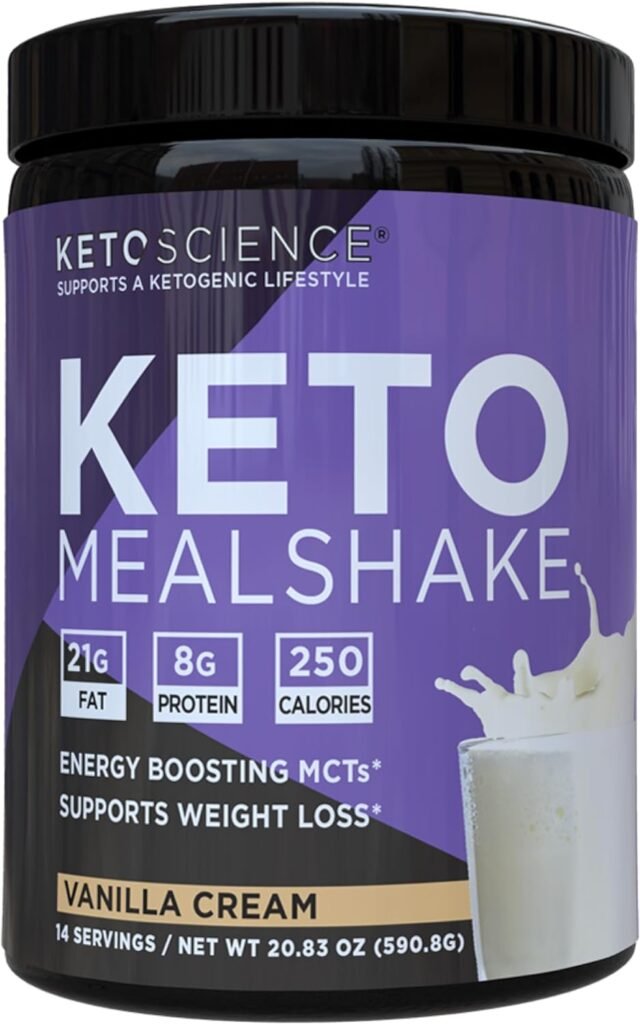 Keto Science Ketogenic Meal Shake Vanilla Dietary Supplement, Rich in MCTs and Protein, Paleo Friendly, Weight Loss, 14 servings, 20.7 oz Packaging May Vary