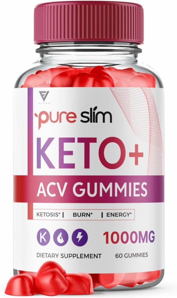 Pure Slim Keto ACV Gummies, Pure Slim Keto ACV Gummies Advanced Weight Loss 500 MG, Pureslim Keto + ACV Apple Cider Vinegar Supplement Pure Keto Slim Keto+ACV Vitamin B12 B6 Beet Root (60 Gummies)