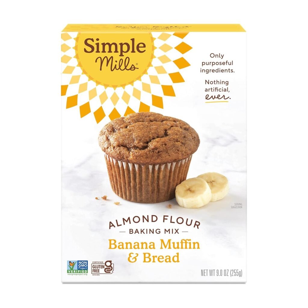 Simple Mills Almond Flour Baking Mix, Banana Muffin  Bread Mix - Gluten Free, Plant Based, Paleo Friendly, 9 Ounce (Pack of 1)