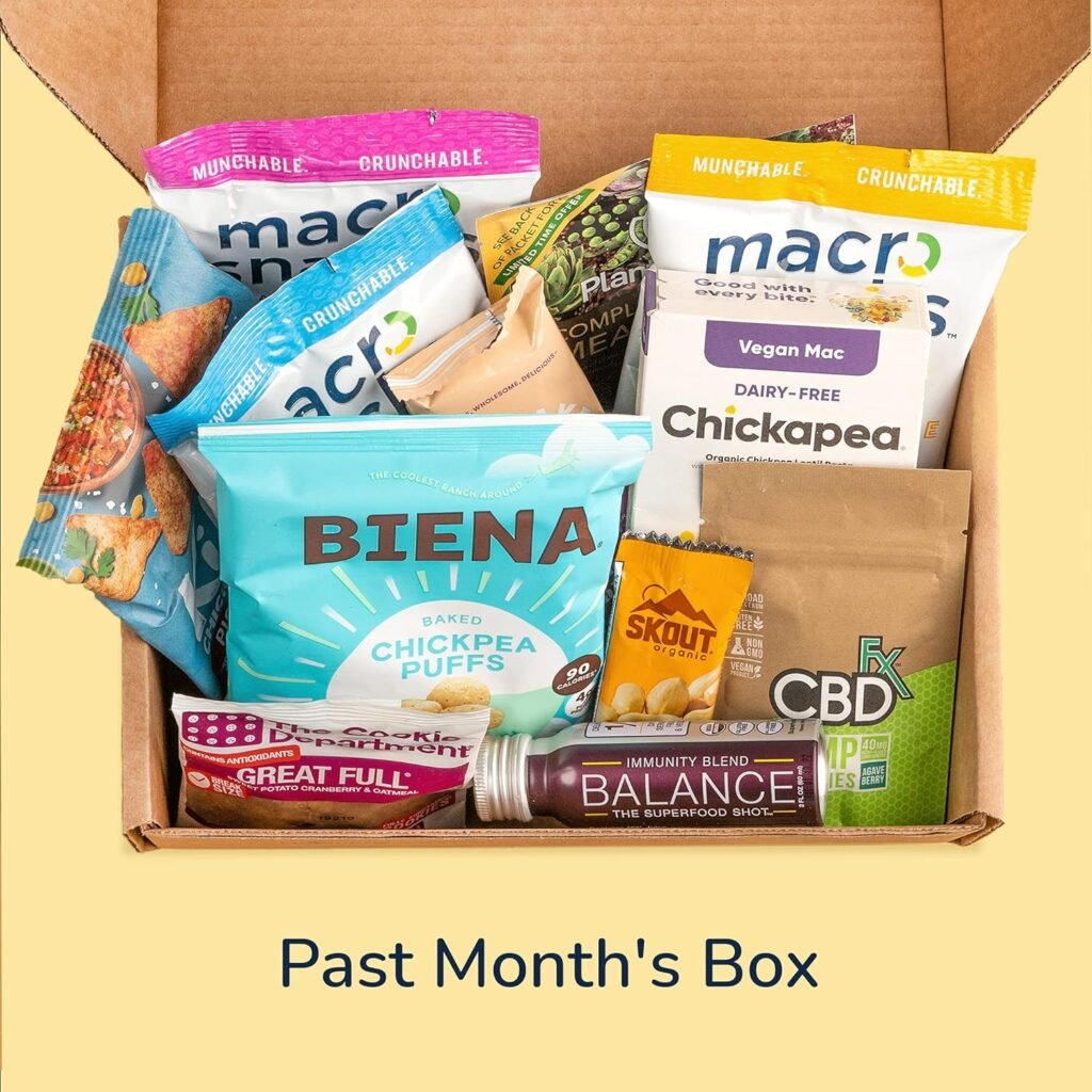 Vegancuts 100% Vegan Variety Snack Subscription Box - Healthy Fresh Plant-Based Chips, Gluten-Free Organic Delicious Snacks Ideal Gifting for Family