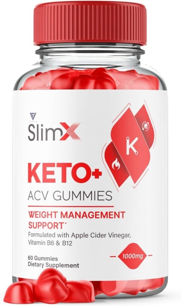 Slimx Keto ACV Gummies Advanced Loss, Slim X Keto ACV Gummies 1000 MG Apple Cider Vinegar Xslim, X Slim Keto+ACV Keto+ Vitamin B6 B12 Folate Beet Root Supplement (60 Gummies)