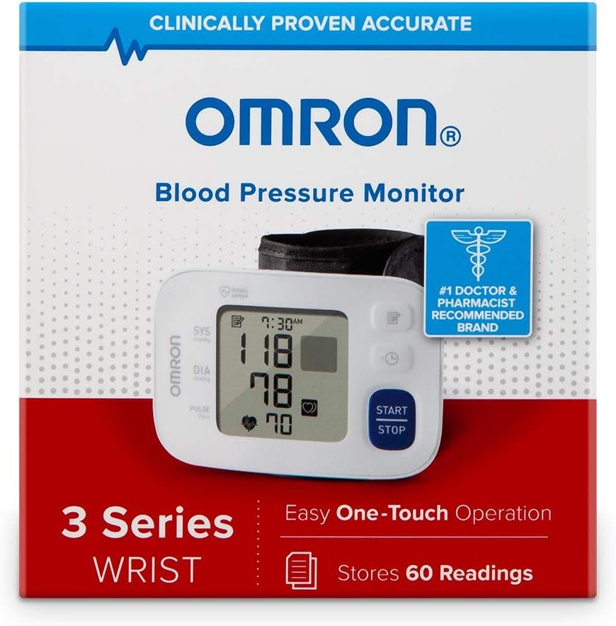 Omron 3 Series Wrist Blood Pressure Monitor  Gold Blood Pressure Monitor, Portable Wireless Wrist Monitor, Digital Bluetooth Blood Pressure Machine, Stores Up To 200 Readings for Two Users (100 each)