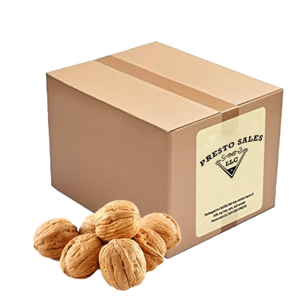 Presto Sales Walnuts “Current New Crop In shell Hartley choice Nut, Number one quality - Packed in a 5 lbs. (80 oz.) Bag/Box - Low-Carb, High-Protein