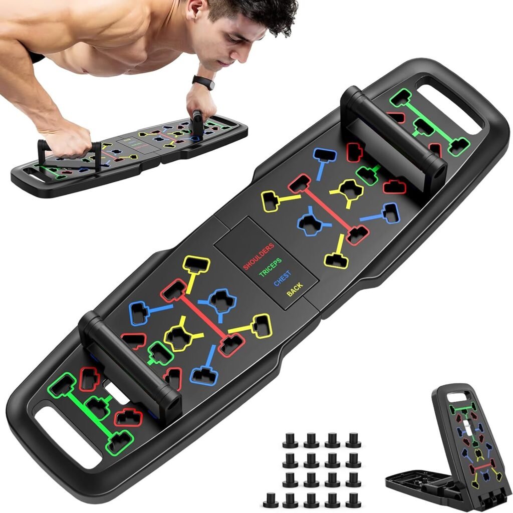 Push Up Board, Workout Equipment Home Gym Push Up Bar, Portable Foldable 16 in 1 Multi-Function Push up Handles for Floor, Professional Push Up Strength Training Equipment for Men Women