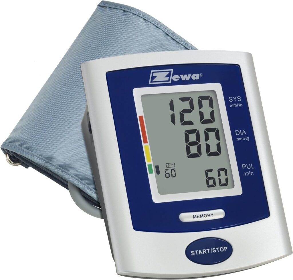 Upper arm Blood Pressure Monitor Kit: 2x60 Reading Memory; Large Display with Background Light