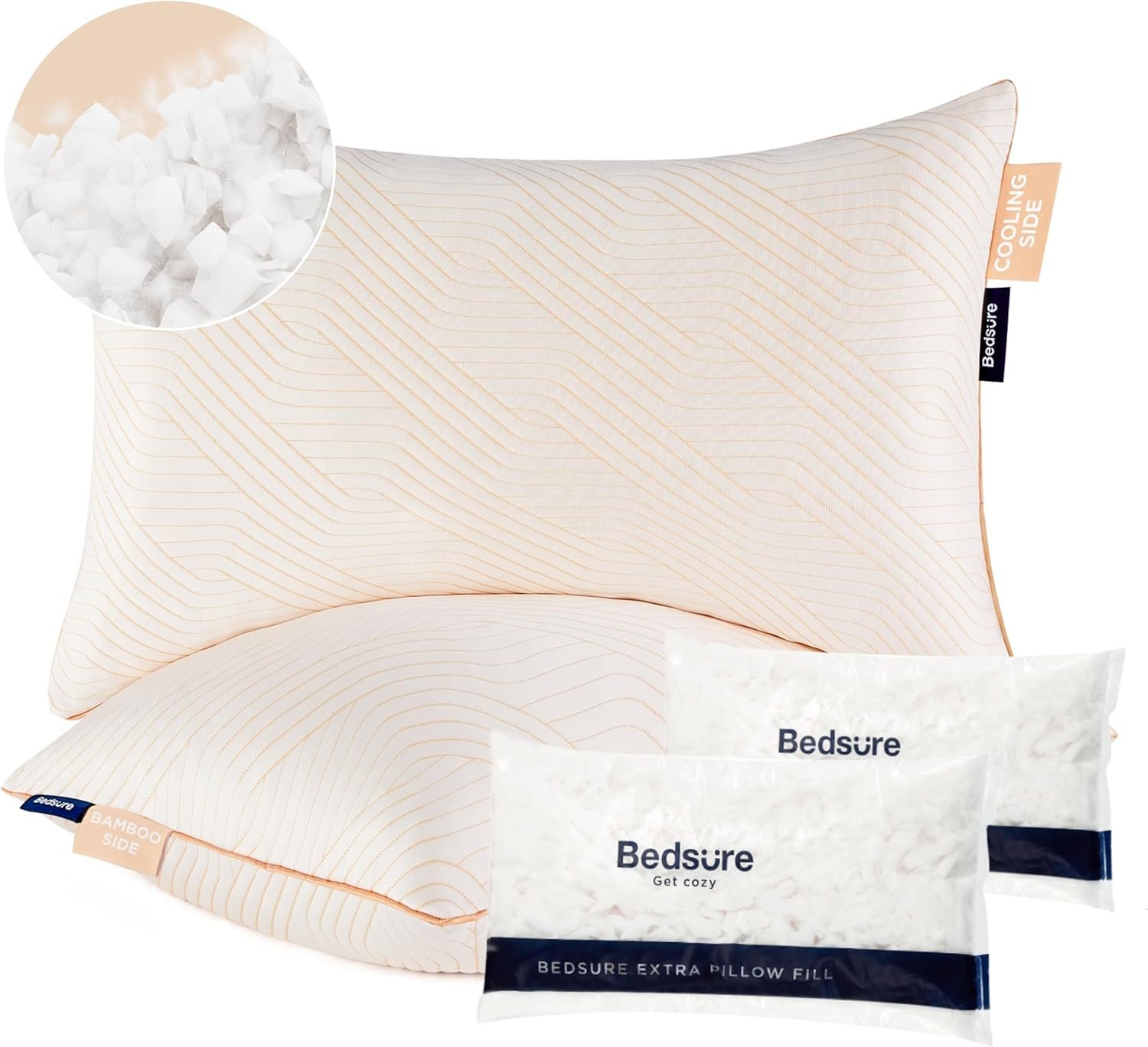 Bedsure Firm Shredded Memory Foam Pillows Review